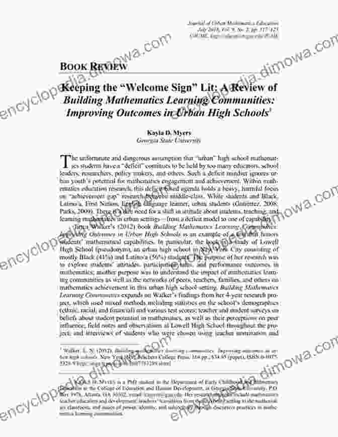 Cover Of The Book 'Improving Outcomes In Urban High Schools' Building Mathematics Learning Communities: Improving Outcomes In Urban High Schools